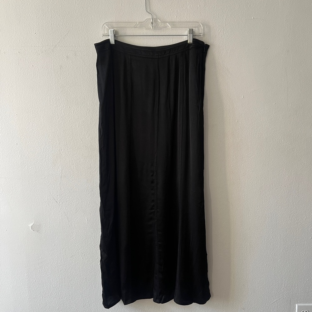 Women’s H&M Black Maxi Long Panel Satin Viscose Slip Skirt Size 12
